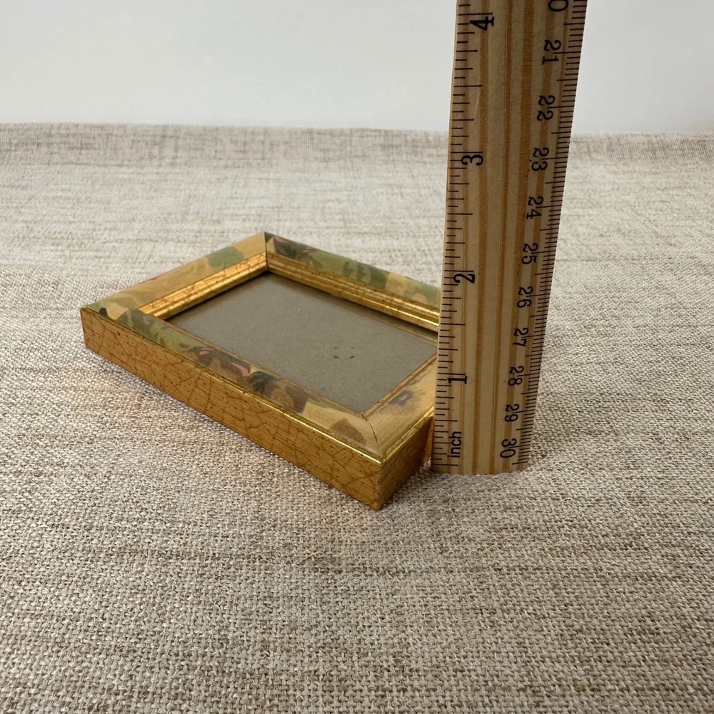 Small Gold Floral Picture Frame | Easel Back Tabletop Frame